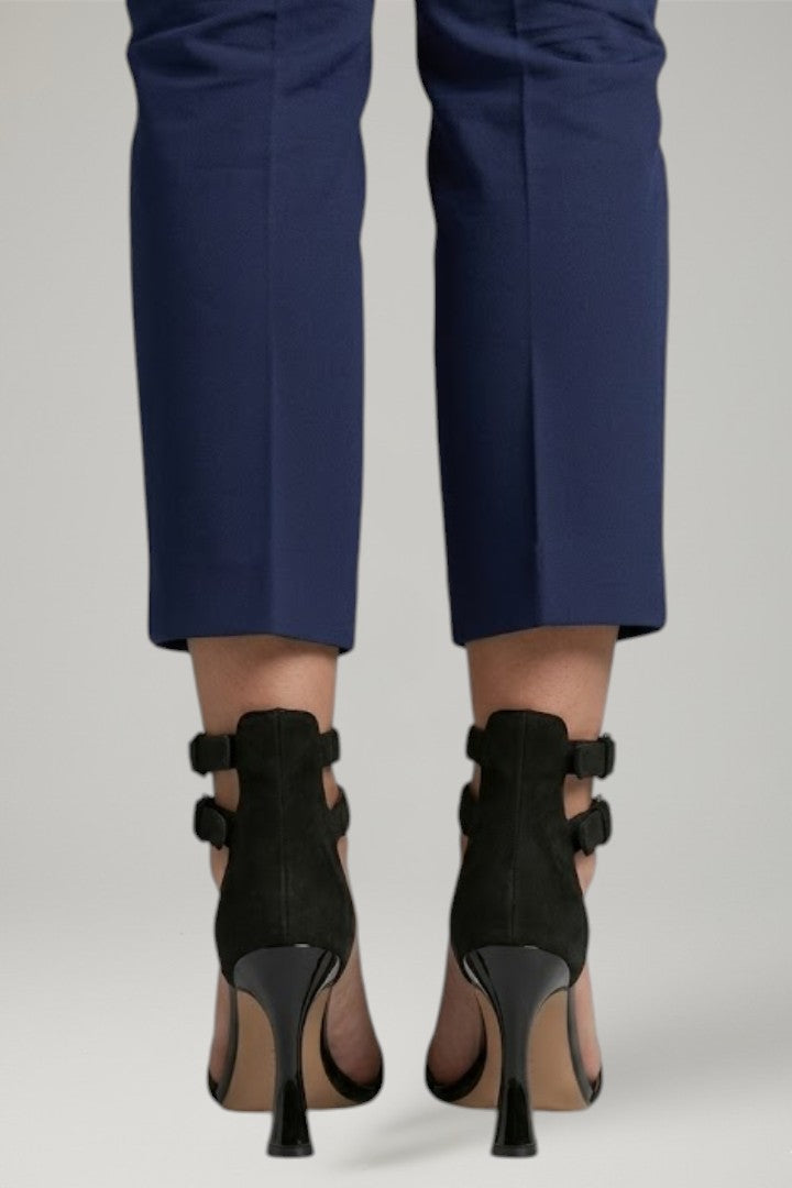 Women's formal open-toe stiletto sandals with secure ankle strap, perfect high heels for parties and events.
