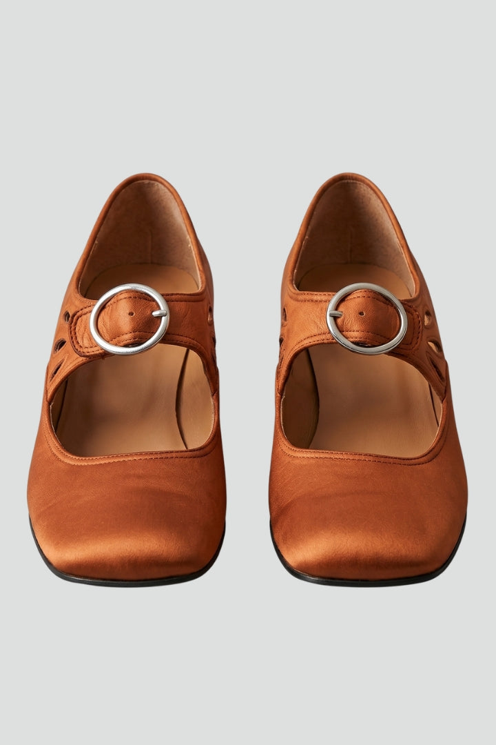 Elegant women's low heel buckle shoes, perfect for work, office, or comfortable everyday wear.
