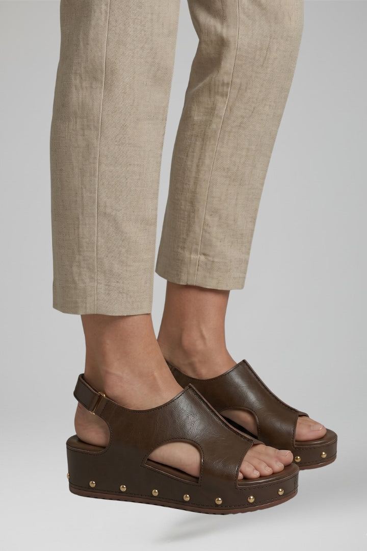 Strappy women's platform sandals for summer, designed for ultimate cushioned comfort & casual style.