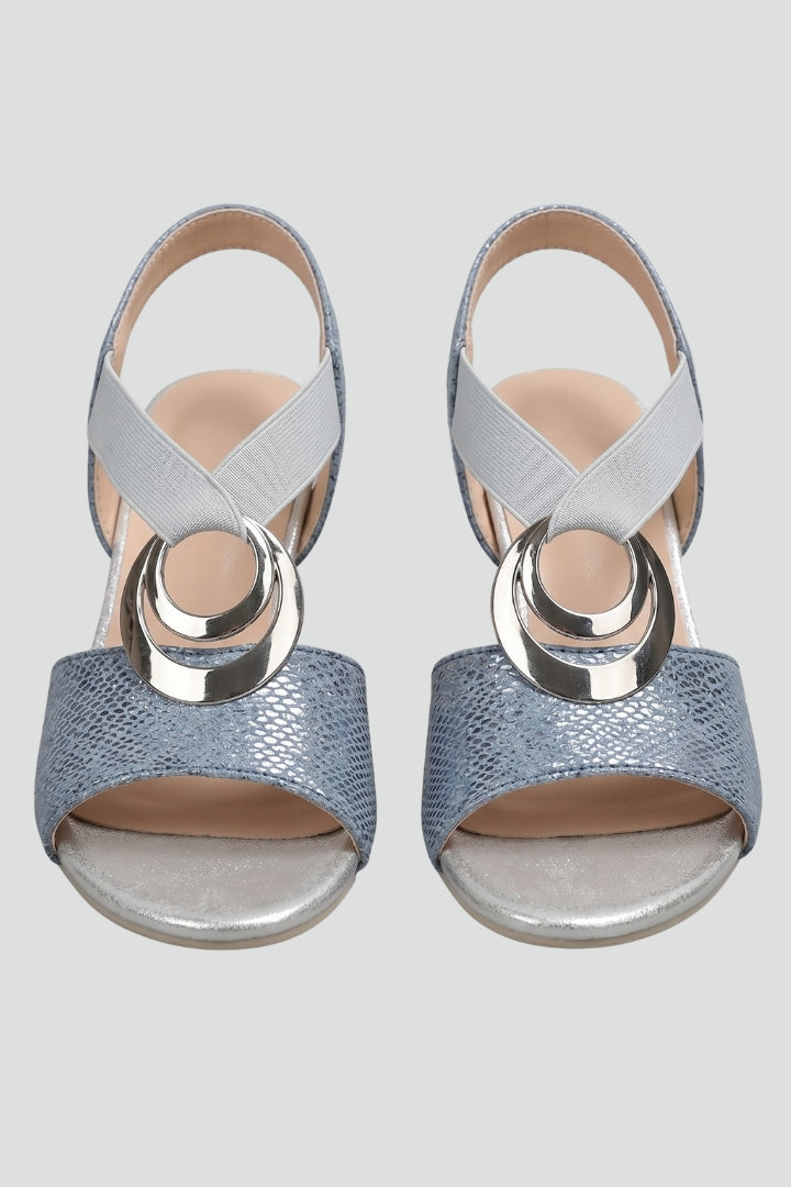 Women's elegant block heel sandals with adjustable ankle strap, perfect for dressy or casual summer outfits.