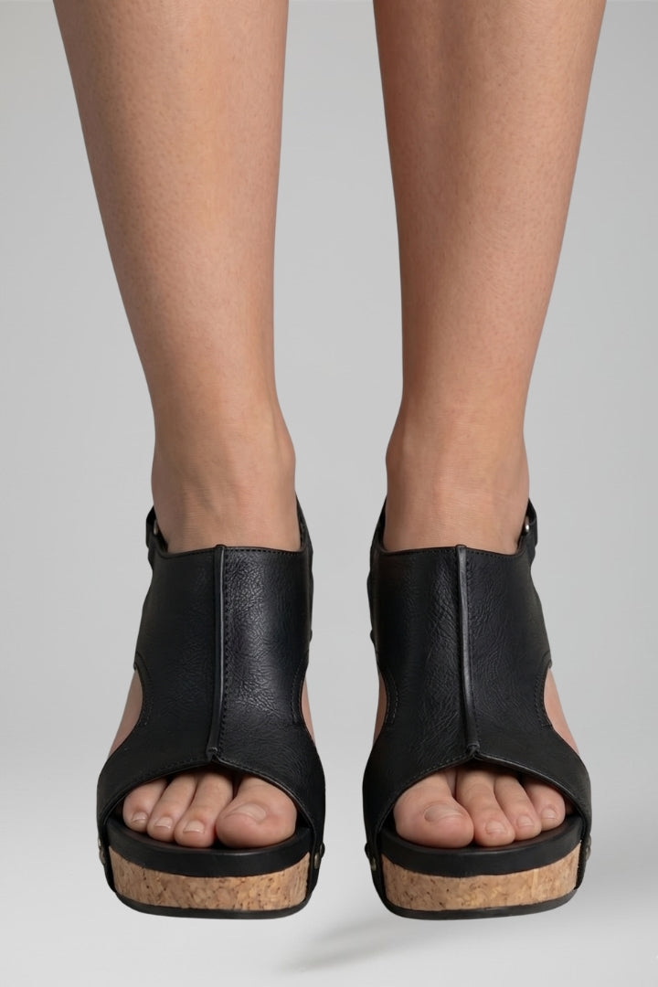 Versatile women's comfortable wedge sandals, strappy design, great for summer fashion and daily wear.