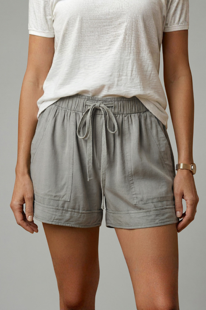 Everyday versatile women's shorts, drawstring waist, relaxed fit for easy wear.