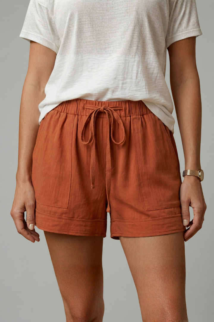 Comfortable women's loungewear shorts with drawstring and relaxed fit design.