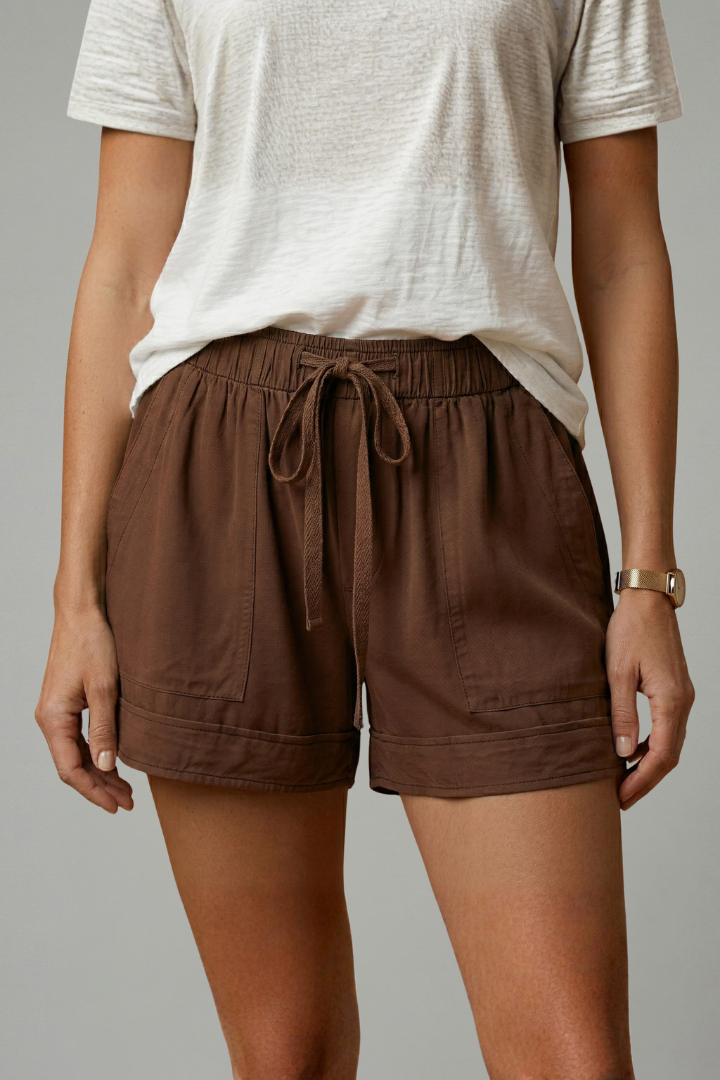 Women's active drawstring shorts, comfortable and versatile for all activities.
