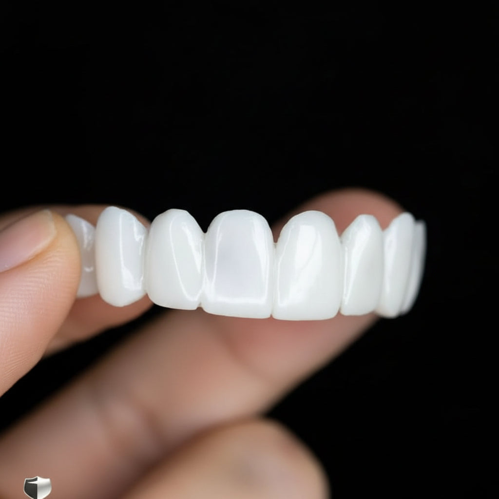Unisex instant smile veneers: a dental prosthesis for naturally white and enhanced teeth.