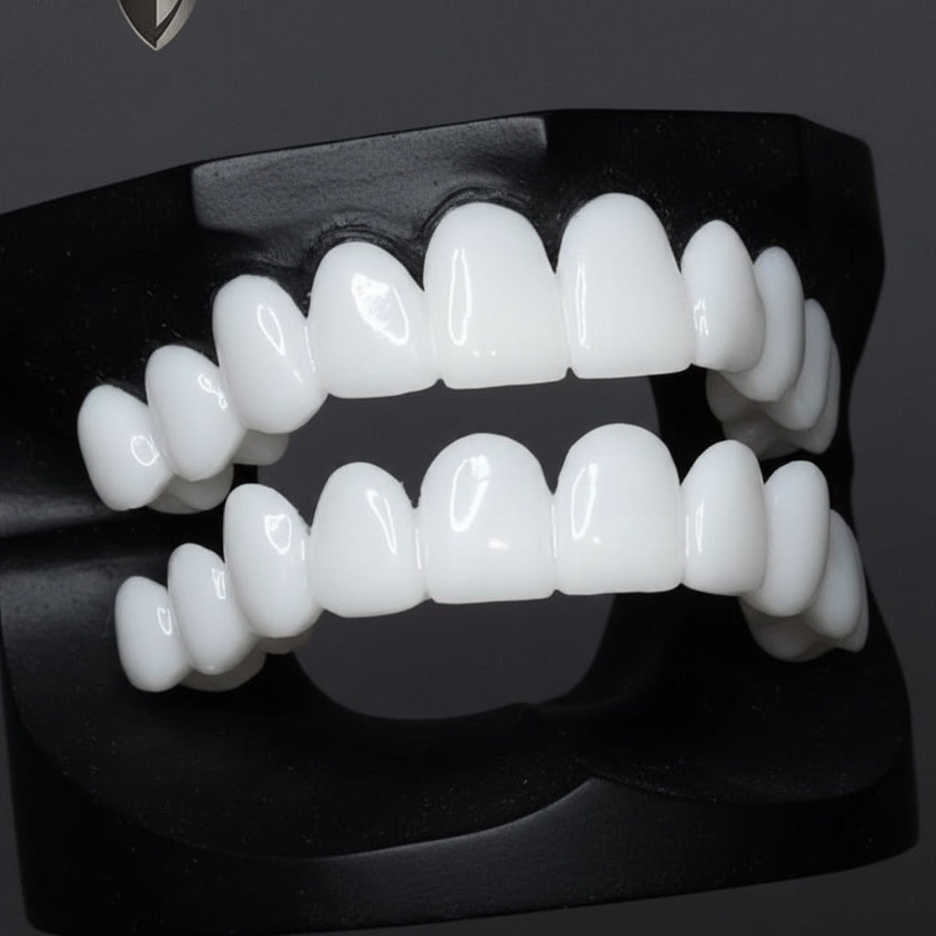 Smile enhancer dental veneers with white lenses, a quick cosmetic solution for bright teeth.