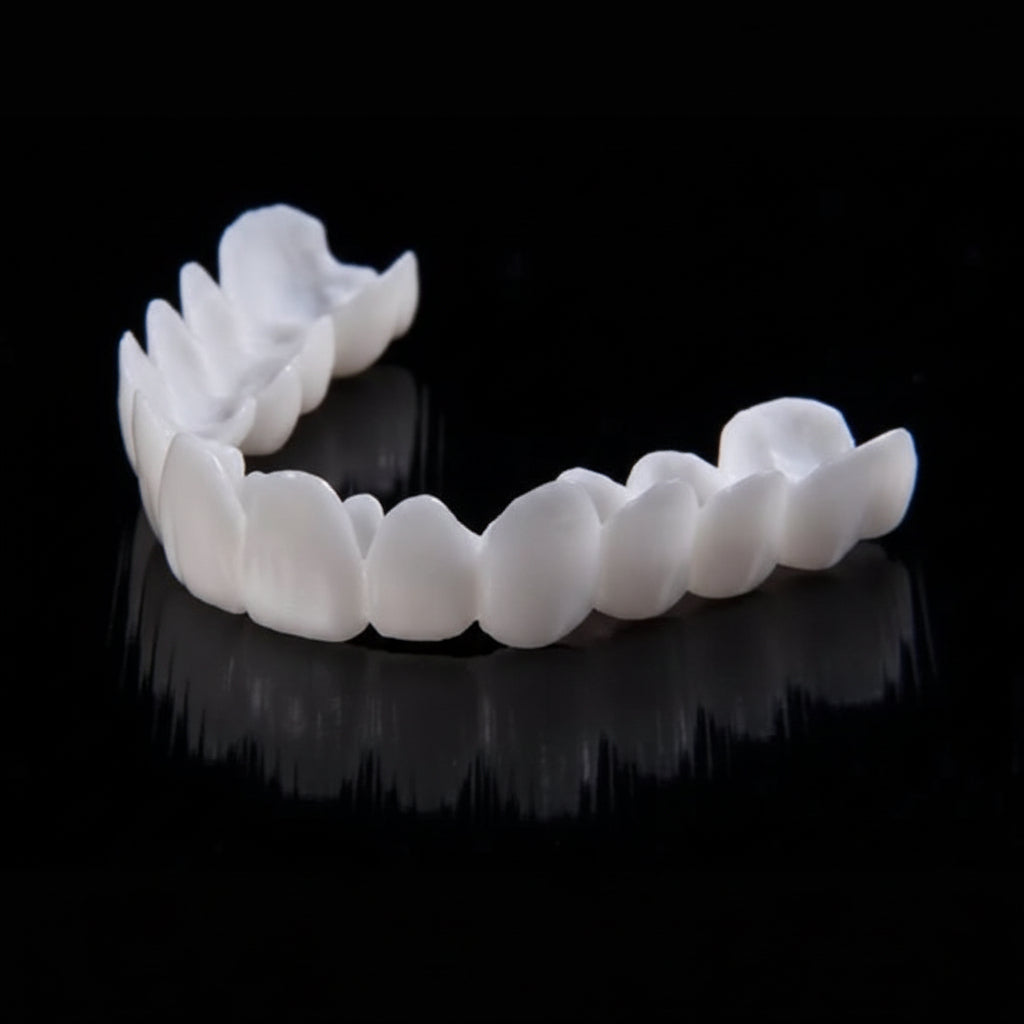 Dental veneers offering instant smile enhancement, a unisex cosmetic dentistry solution.