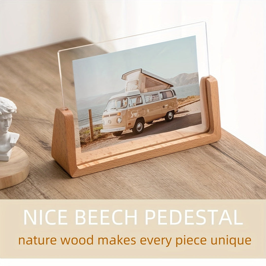 Beautiful 6-inch acrylic photo frame, dual orientation, perfect for a modern desktop.