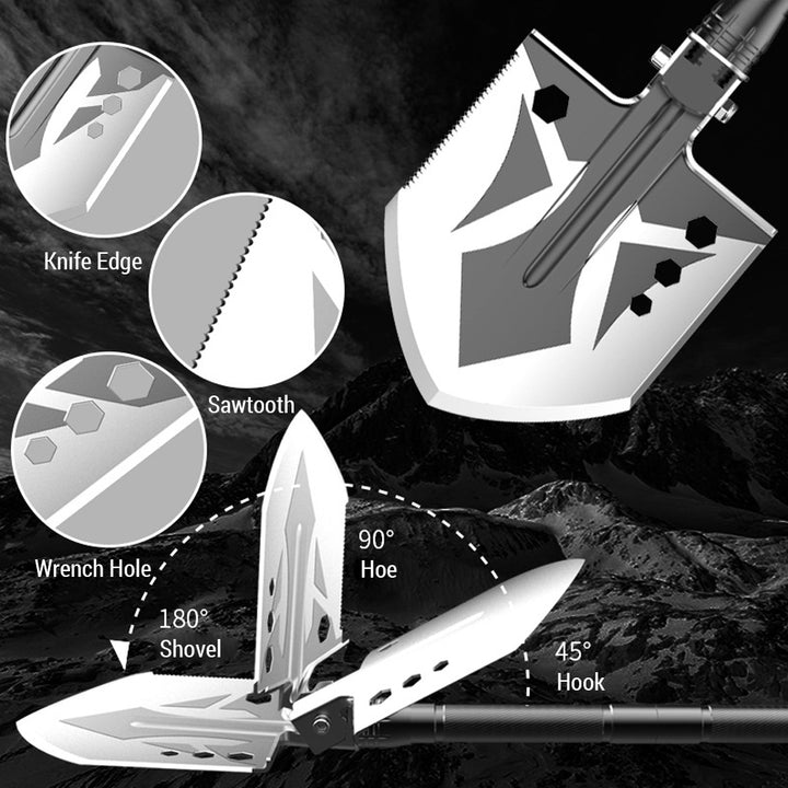 25-in-1 Survival Multi-Tool Shovel Kit for Outdoor Adventures