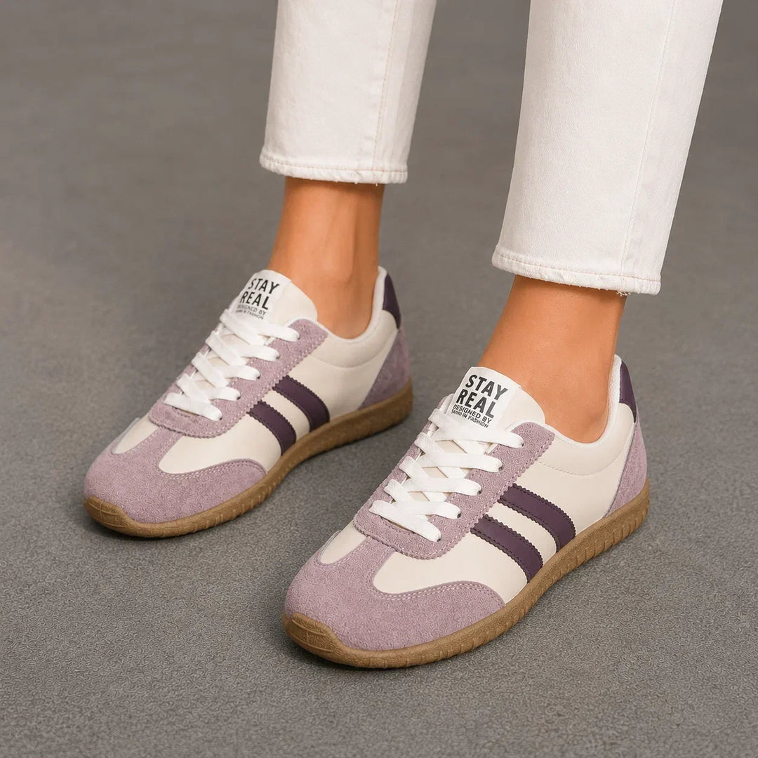 Modern women's comfort trainers: orthopedic wide fit, arch support for daily walks & active wear.