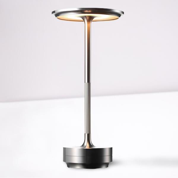 Adjustable cordless metal table lamp with IP66 waterproof, sleek modern design, crafted from high-grade metals, touch control