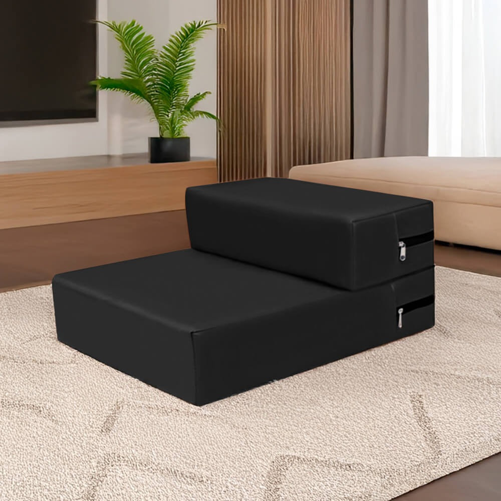 High-quality waterproof pet steps for small dogs & cats. Adjustable multi-level PU leather design.