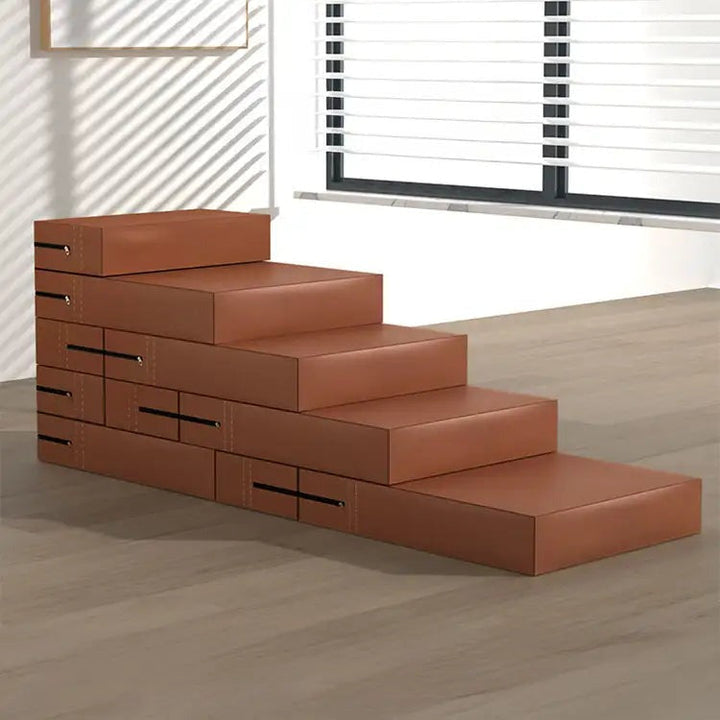 Non-slip, washable pet steps for small dogs & cats. Adjustable, waterproof PU leather pet furniture.