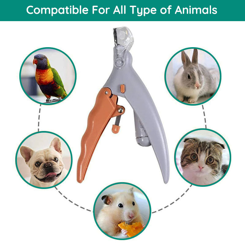 Durable dog nail clipper with stainless steel blade, quick sensor, and LED light for safe pet nail care.