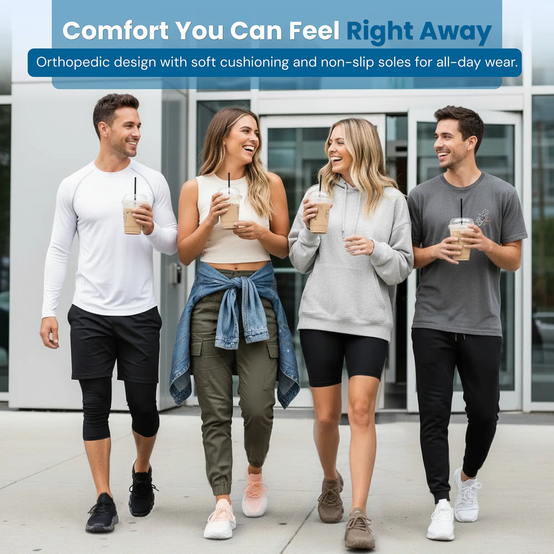Unisex white ezwear slip-on shoes, orthopedic design providing ultimate comfort and support.