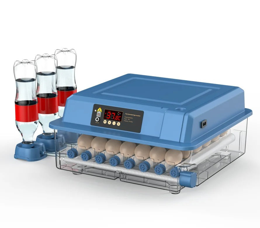 Automatic egg incubator with digital temp & humidity control for home poultry hatching. HatchEase machine.