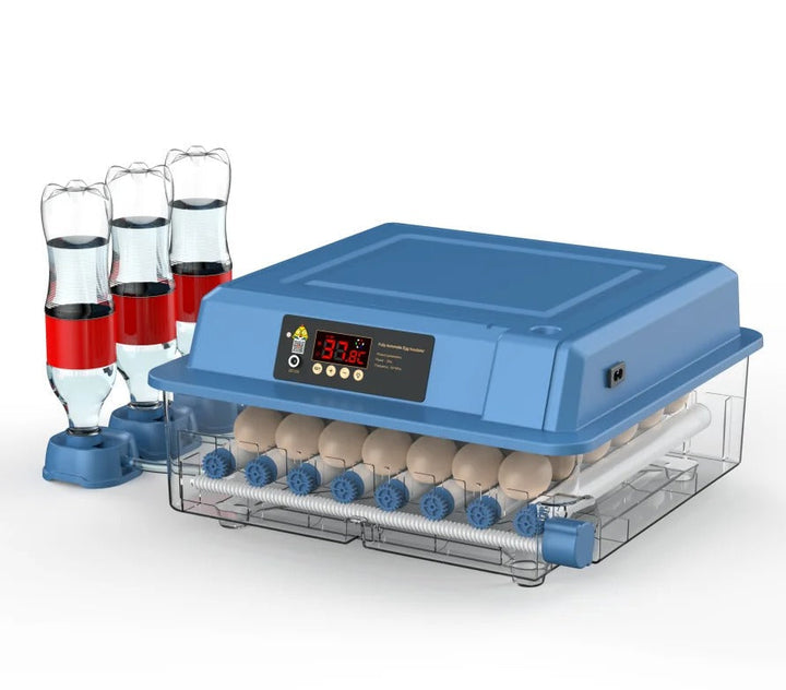Automatic egg incubator with digital temp & humidity control for home poultry hatching. HatchEase machine.
