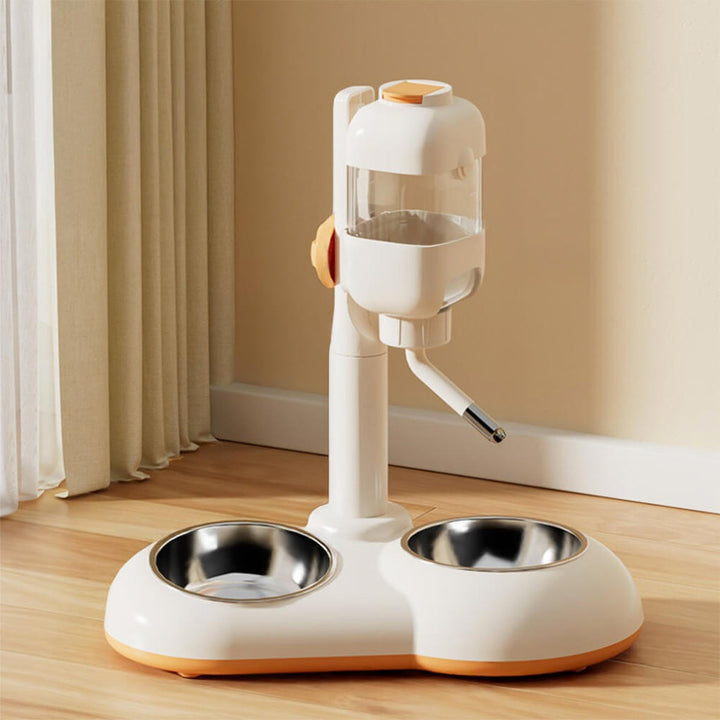 Gravity pet food & water dispenser for small/medium dogs & cats. Easy to clean, keeps pets hydrated & fed.