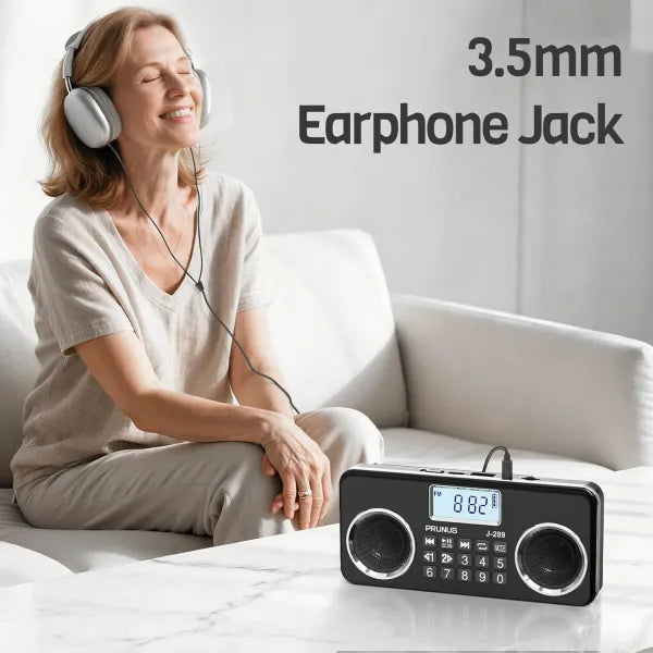 Portable HD Radio with Dual Speakers and LCD Display