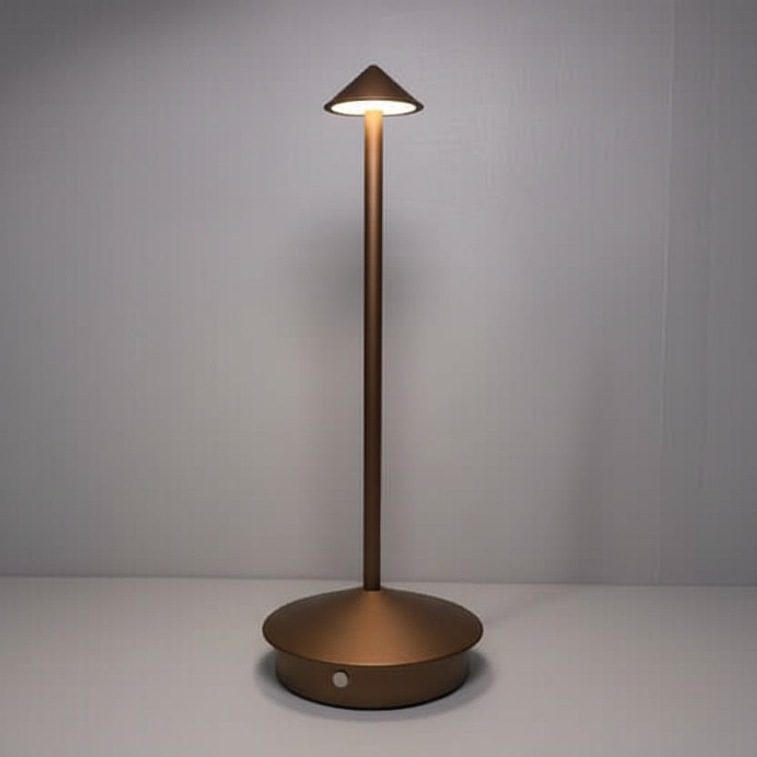 USB rechargeable wireless LED spotlight. Dimmable, waterproof, perfect for modern indoor/outdoor lighting.
