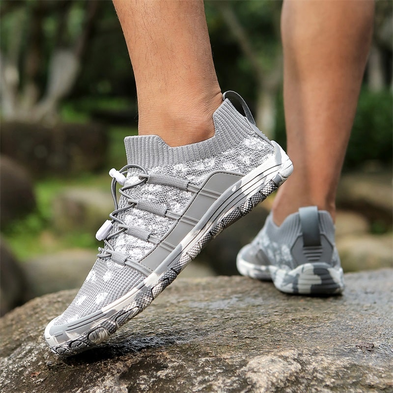 Unisex yoga shoes with a flexible barefoot design, offering comfort & posture support.