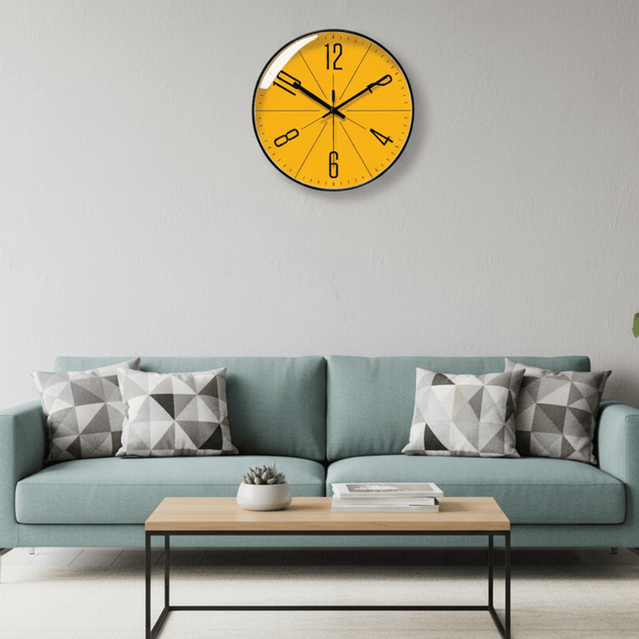 Modern Nordic wall clock, silent quartz movement, ideal for minimalist living room decor.