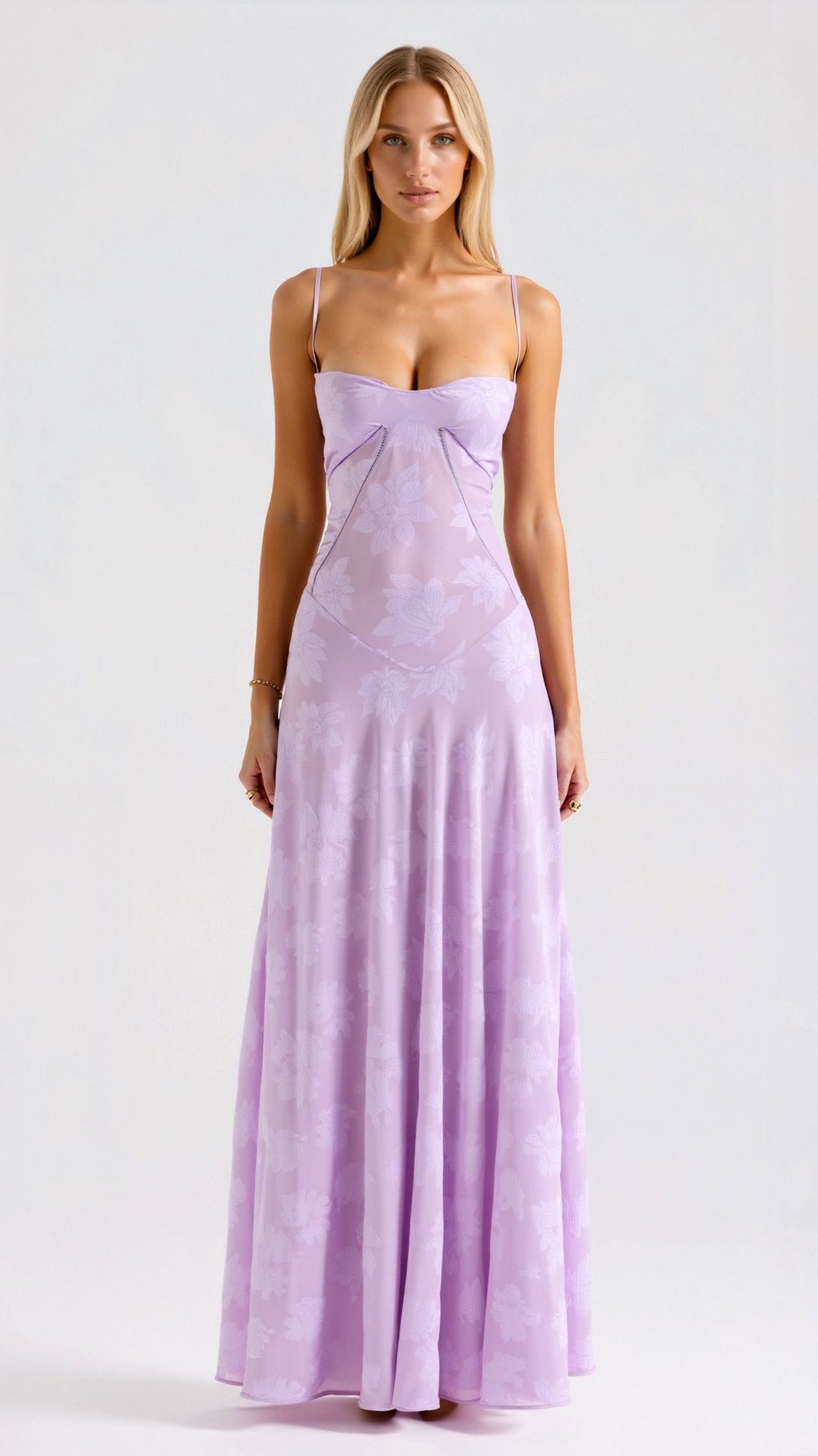 Beatrice dress, slip dress long silhouette designed for wedding guests.