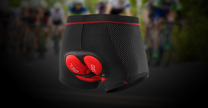 High-performance men's bike shorts with thick padding for long-distance cycling.
