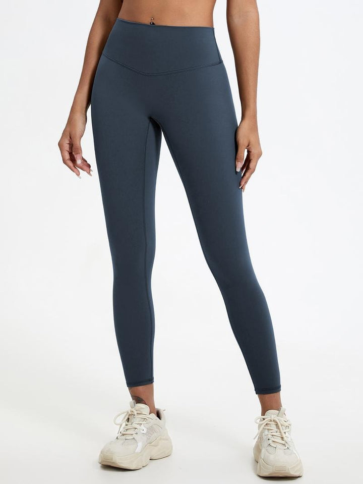 Black high-waisted sculpting leggings for women, perfect for yoga and activewear, comfort fit