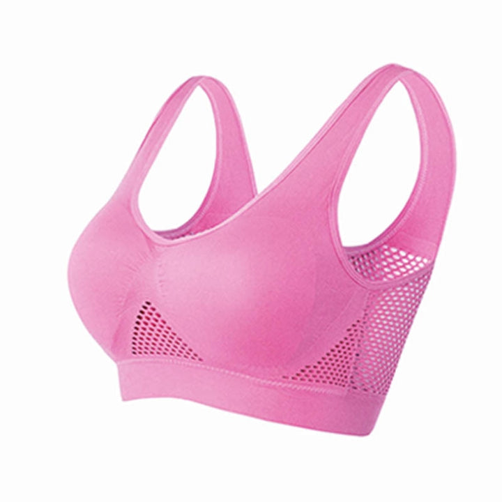 Active support mesh sports bra for women, great for intense workouts & running.
