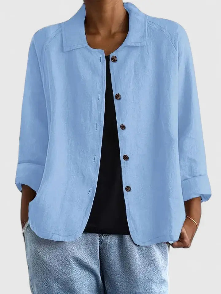 Simple women's lightweight top, soft and comfortable. A versatile wardrobe essential for spring & summer.