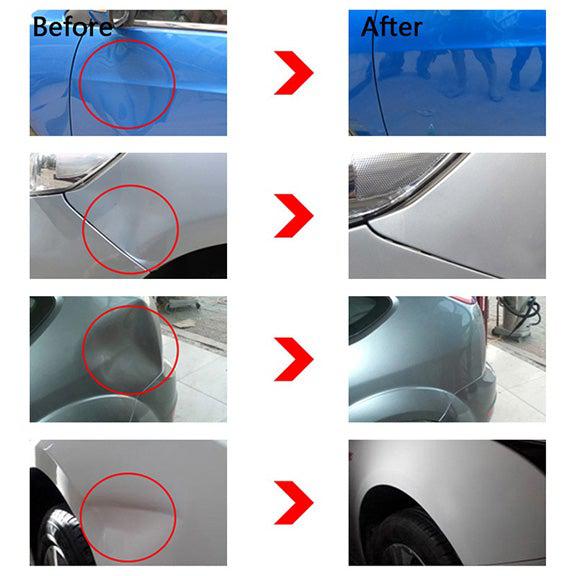 "Car dent repair puller tool with high-carbon steel handle and silicone base, ideal for paint-safe dent removal."