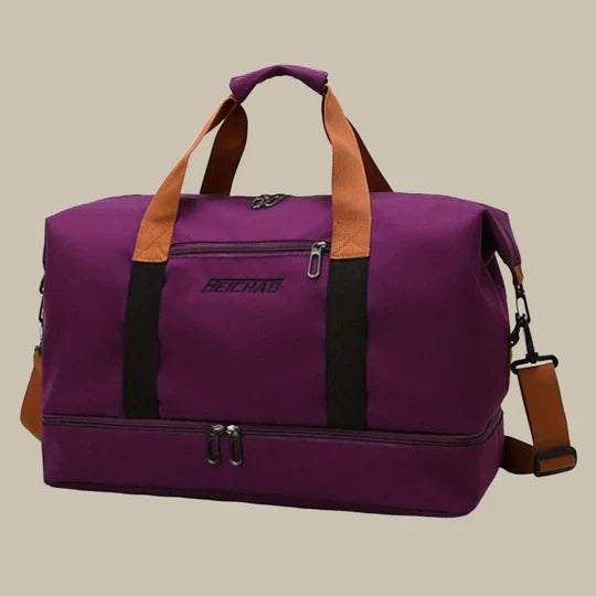 Durable men's gym duffle bag featuring a dedicated ventilated shoe compartment for athletic footwear.