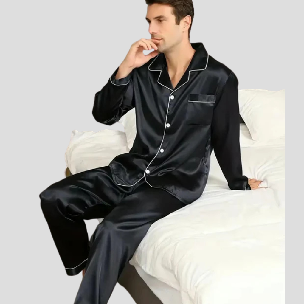 Men's elegant sleepwear set; a two-piece loungewear with relaxed fit, perfect for supreme comfort & home apparel.