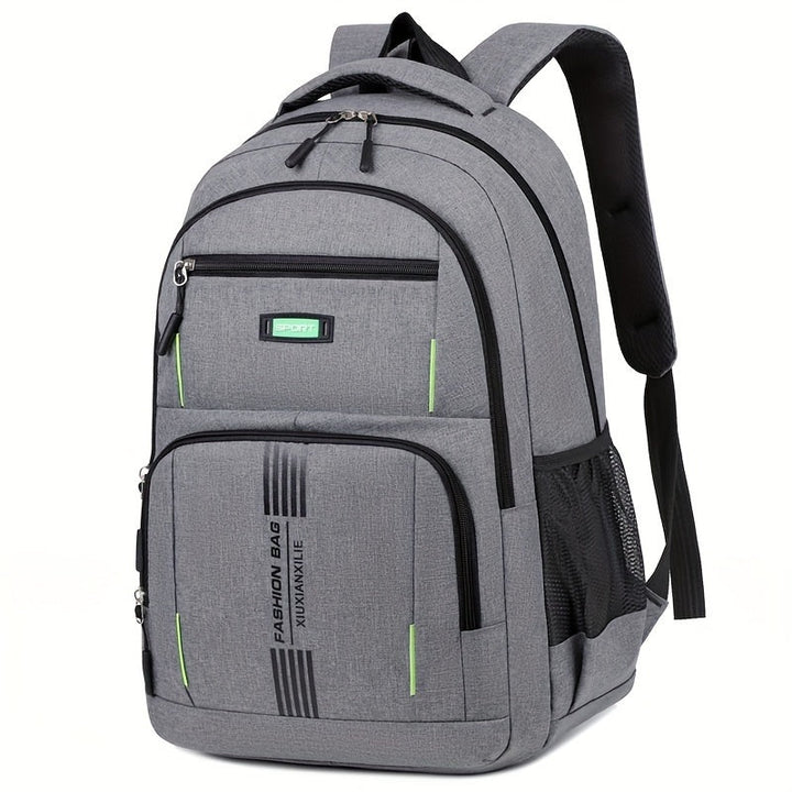 Sleek men's large capacity travel backpack, a stylish choice for business trips & daily use.