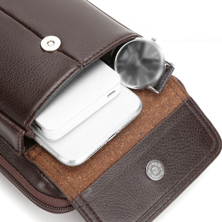 Durable men's vertical crossbody bag, modern design with front pocket for organized & secure daily essentials.
