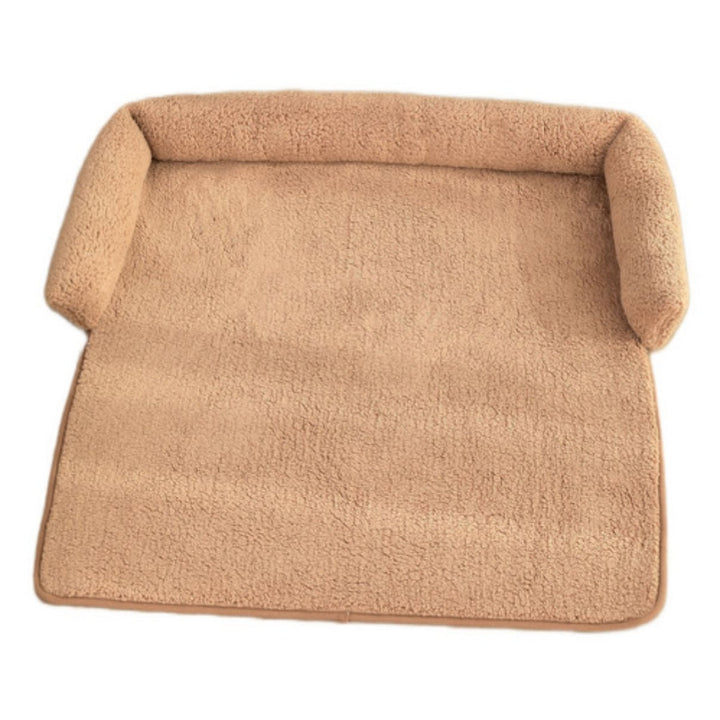Luxury gray pet bed blanket with non-slip bottom & built-in neck pillow ensures ultimate comfort for pets.