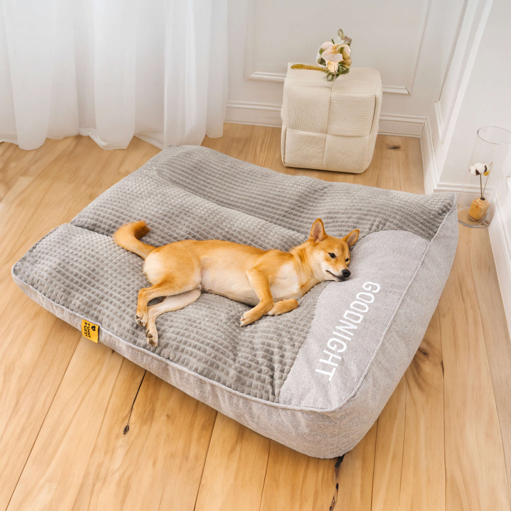 Washable, durable orthopedic dog bed with a supportive cushion for pet health, comfort & joint support.
