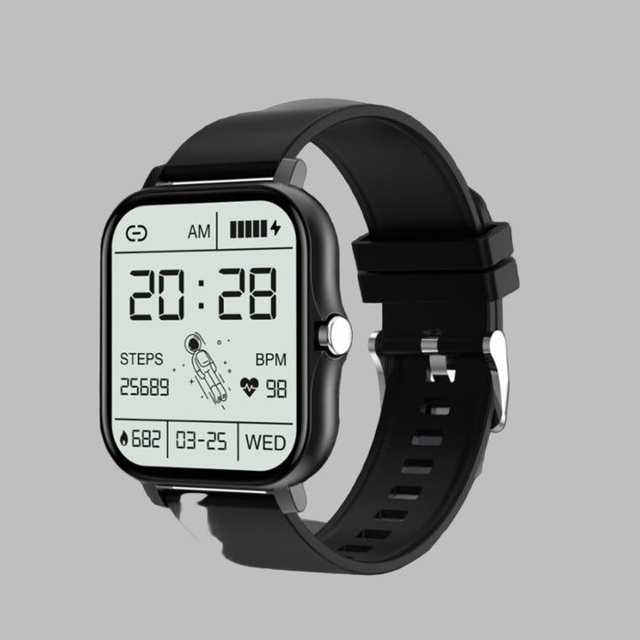 Unisex smartwatch with heart rate monitor, activity & sleep tracker for fitness enthusiasts.