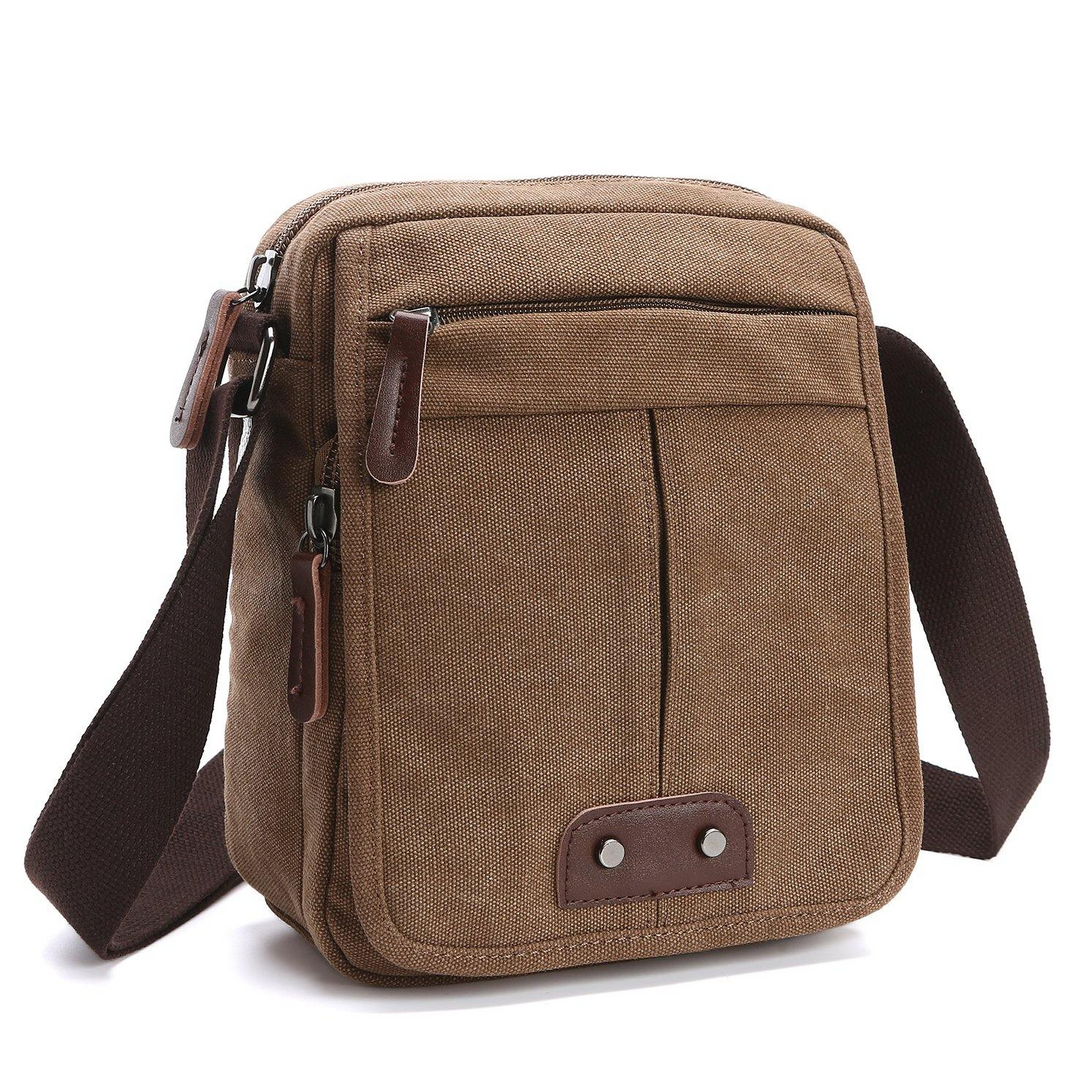 Stylish unisex canvas crossbody bag for everyday carry. Features multi-pocket design, adjustable strap. Perfect travel bag.