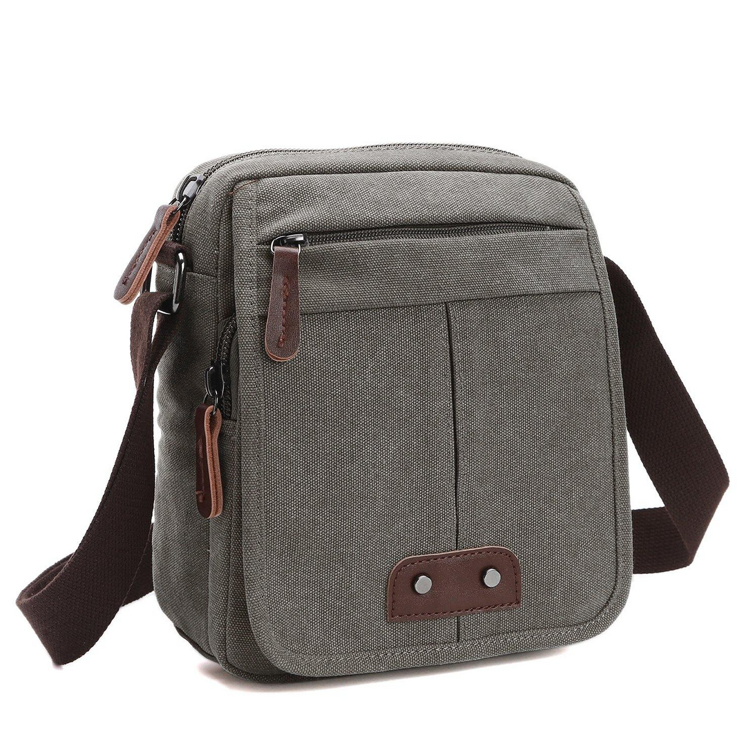 Durable unisex canvas messenger bag with practical multiple pockets. Great as a daily shoulder bag for men & women.