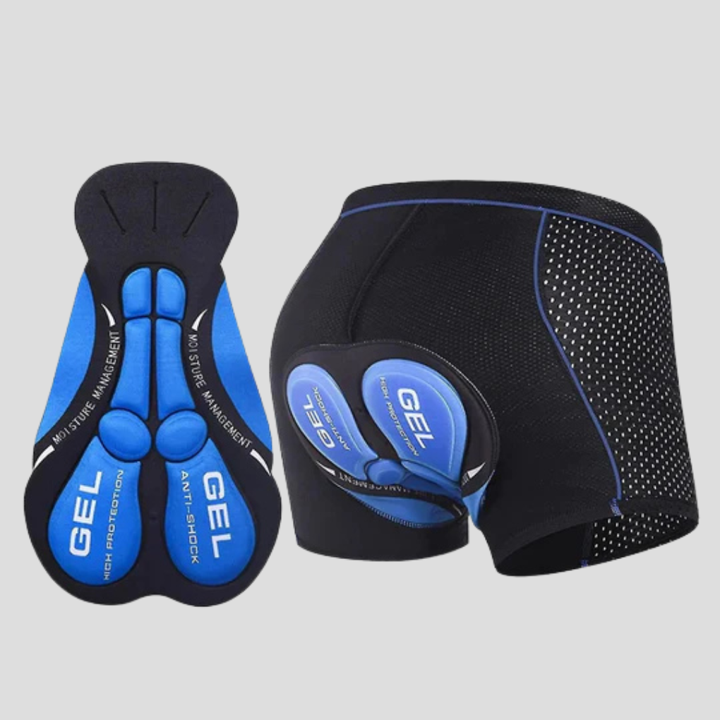 Unisex padded cycling shorts with ergonomic gel cushion for comfortable road & mountain biking. Ideal athletic bike apparel.