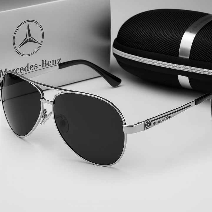 Unisex polarized aviator sunglasses for driving clarity. Brown frames, glare reduction eyewear, travel accessory.