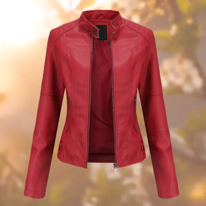 Women's transitional biker jacket for effortless style. Sleek, comfortable, and versatile outerwear for any look.