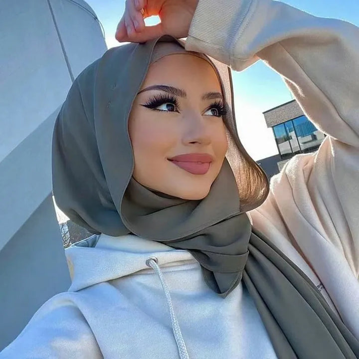 Leilani chiffon modest hijab. Lightweight all-season women's head covering & stylish fashion accessory.