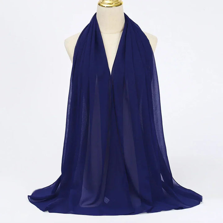 All-season lightweight chiffon hijab scarf. Stylish women's head covering for versatile elegant fashion.