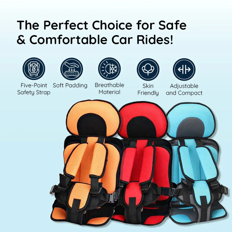 Child car safety seat, designed for ultimate protection with a secure five-point harness.