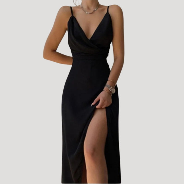 Occasionwear glam: Chloe slit maxi dress for weddings and evening wear