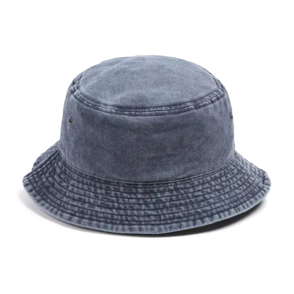 Essential summer hat: unisex cotton denim bucket hat, providing stylish sun protection for everyone.