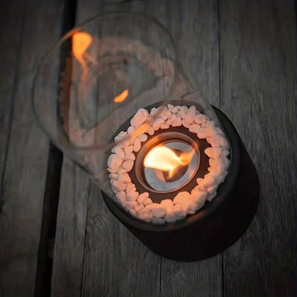 Traditional oil lamp, a candle lamp alternative for ambient and vintage lighting in any space.